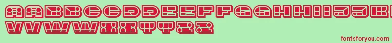 Fonte ImbecileOrnamental FilledBlack – fontes vermelhas em um fundo verde