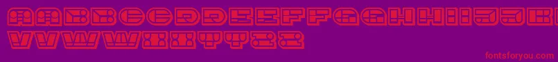Czcionka ImbecileOrnamental FilledBlack – czerwone czcionki na fioletowym tle