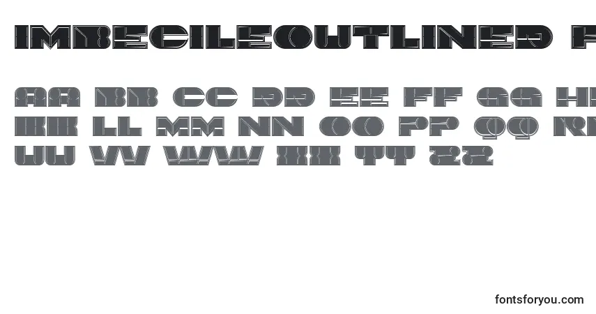 Schriftart ImbecileOutlined Filled – Alphabet, Zahlen, spezielle Symbole