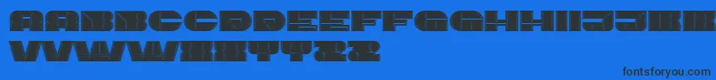 ImbecileOutlined Filled-Schriftart – Schwarze Schriften auf blauem Hintergrund