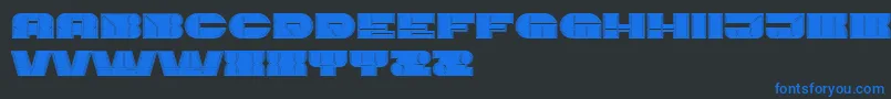 ImbecileOutlined Filled Font – Blue Fonts on Black Background