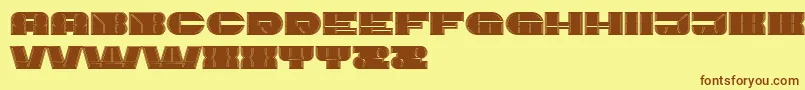 ImbecileOutlined Filled Font – Brown Fonts on Yellow Background