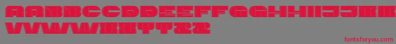 フォントImbecileOutlined Filled – 赤い文字の灰色の背景