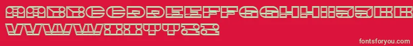 フォントImbecileOutlined – 赤い背景に緑の文字