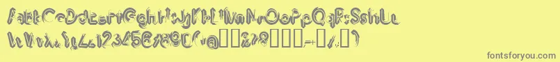 フォントIMBRRG   – 黄色の背景に灰色の文字