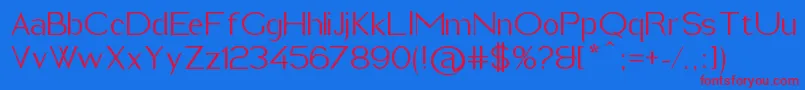 Imelda Font – Red Fonts on Blue Background
