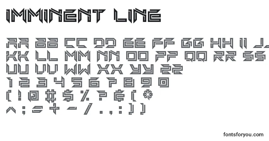 A fonte Imminent line – alfabeto, números, caracteres especiais