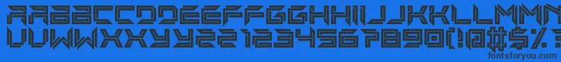 imminent line Font – Black Fonts on Blue Background