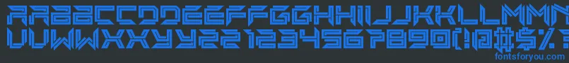 imminent line Font – Blue Fonts on Black Background