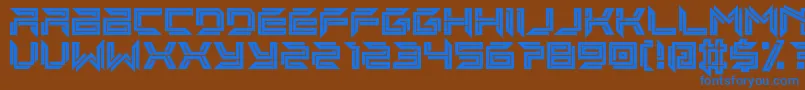 imminent line Font – Blue Fonts on Brown Background