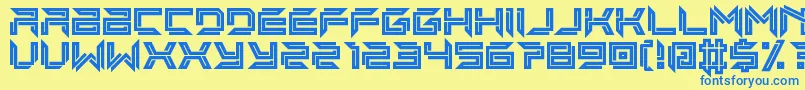 imminent line Font – Blue Fonts on Yellow Background
