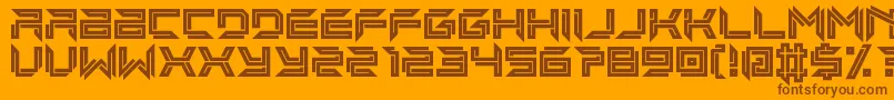 imminent line-Schriftart – Braune Schriften auf orangefarbenem Hintergrund