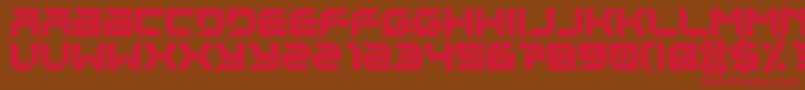 フォントimminent line – 赤い文字が茶色の背景にあります。