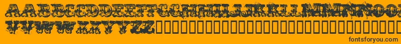 Immoral-Schriftart – Schwarze Schriften auf orangefarbenem Hintergrund