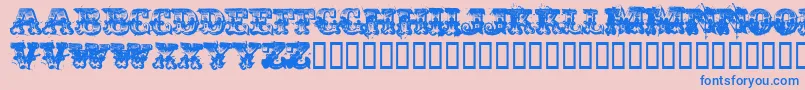 Immoral Font – Blue Fonts on Pink Background