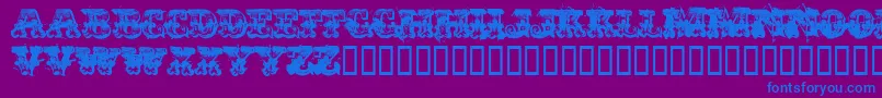 Immoral Font – Blue Fonts on Purple Background