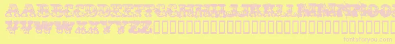 Immoral Font – Pink Fonts on Yellow Background