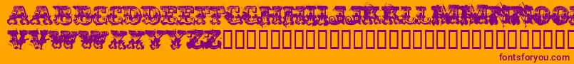 Immoral Font – Purple Fonts on Orange Background