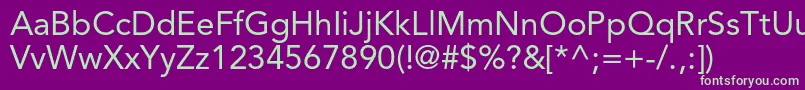 AvenirltstdRoman Font – Green Fonts on Purple Background