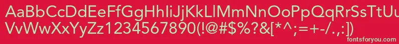 AvenirltstdRoman Font – Green Fonts on Red Background