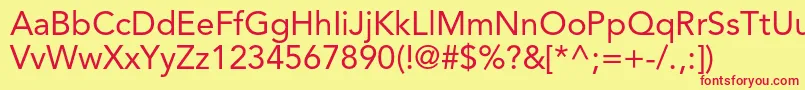 AvenirltstdRoman Font – Red Fonts on Yellow Background