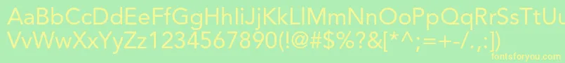 フォントAvenirltstdRoman – 黄色の文字が緑の背景にあります