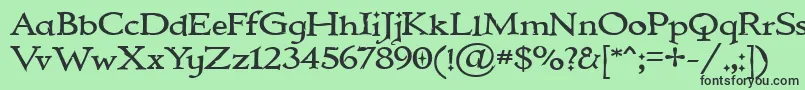 フォントIMMORTAL – 緑の背景に黒い文字