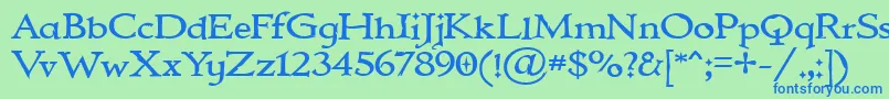 IMMORTAL-fontti – siniset fontit vihreällä taustalla