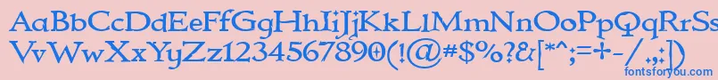 フォントIMMORTAL – ピンクの背景に青い文字