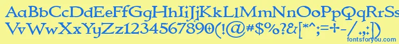 IMMORTAL-fontti – siniset fontit keltaisella taustalla