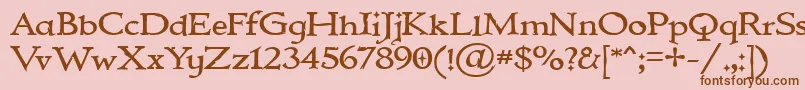 IMMORTAL-fontti – ruskeat fontit vaaleanpunaisella taustalla
