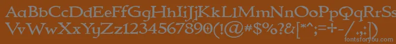IMMORTAL-fontti – harmaat kirjasimet ruskealla taustalla