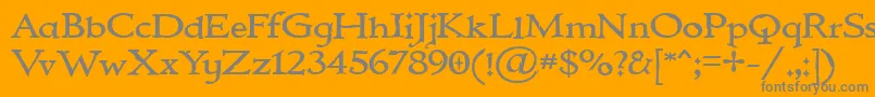 IMMORTAL-fontti – harmaat kirjasimet oranssilla taustalla