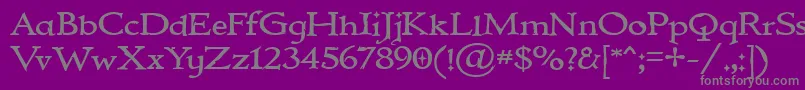 IMMORTAL-fontti – harmaat kirjasimet violetilla taustalla