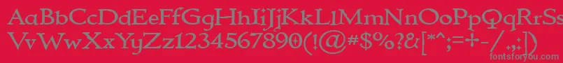 IMMORTAL-fontti – harmaat kirjasimet punaisella taustalla