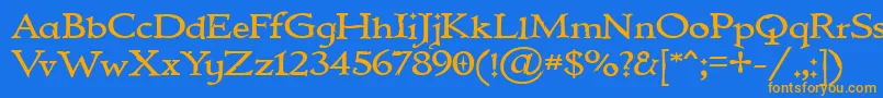 IMMORTAL Font – Orange Fonts on Blue Background