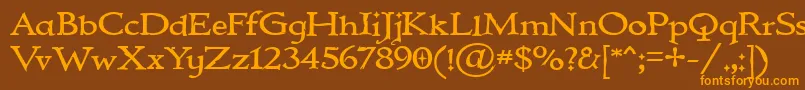 IMMORTAL-fontti – oranssit fontit ruskealla taustalla