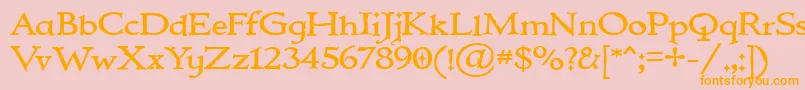 Czcionka IMMORTAL – pomarańczowe czcionki na różowym tle