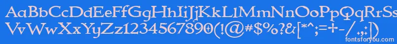 IMMORTAL Font – Pink Fonts on Blue Background