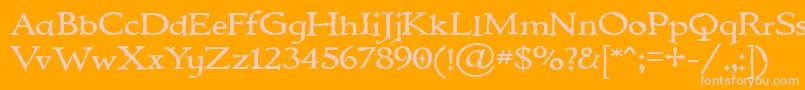 IMMORTAL-Schriftart – Rosa Schriften auf orangefarbenem Hintergrund