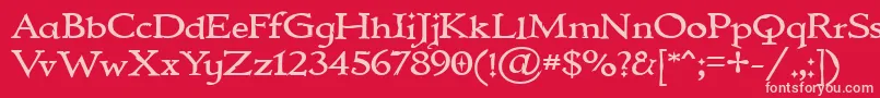 IMMORTAL-fontti – vaaleanpunaiset fontit punaisella taustalla