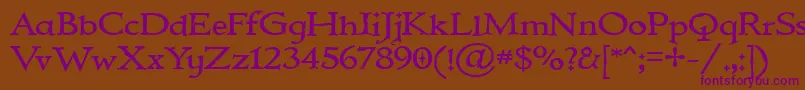 Czcionka IMMORTAL – fioletowe czcionki na brązowym tle