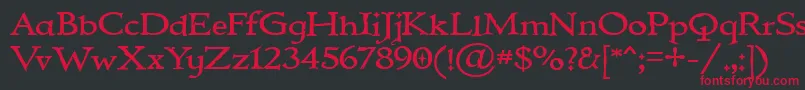 IMMORTAL-fontti – punaiset fontit mustalla taustalla