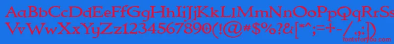 IMMORTAL-fontti – punaiset fontit sinisellä taustalla