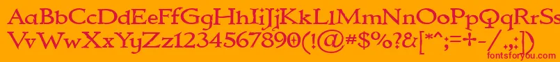 フォントIMMORTAL – オレンジの背景に赤い文字