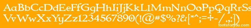 IMMORTAL-Schriftart – Weiße Schriften auf orangefarbenem Hintergrund