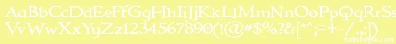 IMMORTAL-fontti – valkoiset fontit keltaisella taustalla