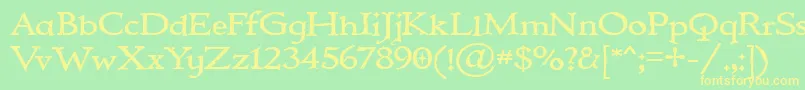 IMMORTAL Font – Yellow Fonts on Green Background