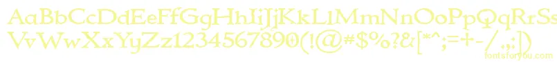 IMMORTAL-Schriftart – Gelbe Schriften auf weißem Hintergrund