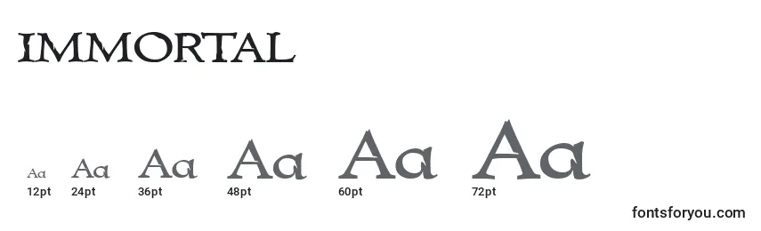 Размеры шрифта IMMORTAL (130220)